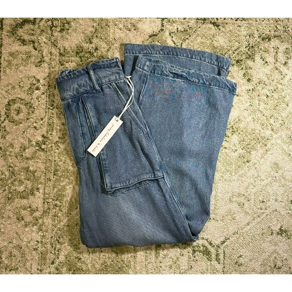 YFB Young Fabulous Broke Saidie High Rise Wide Leg Drapey Pants Size Small NWT - Picture 2 of 8